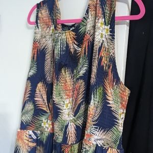 Navy, sleeveless, pockets, long dress